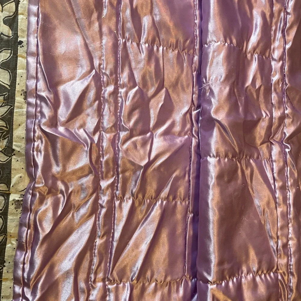 Floral Patchwork Quilt with Satin Trim Baby Blanket